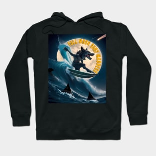 Full Moon Surf Madness, Alpha Werewolf Surfing Hoodie